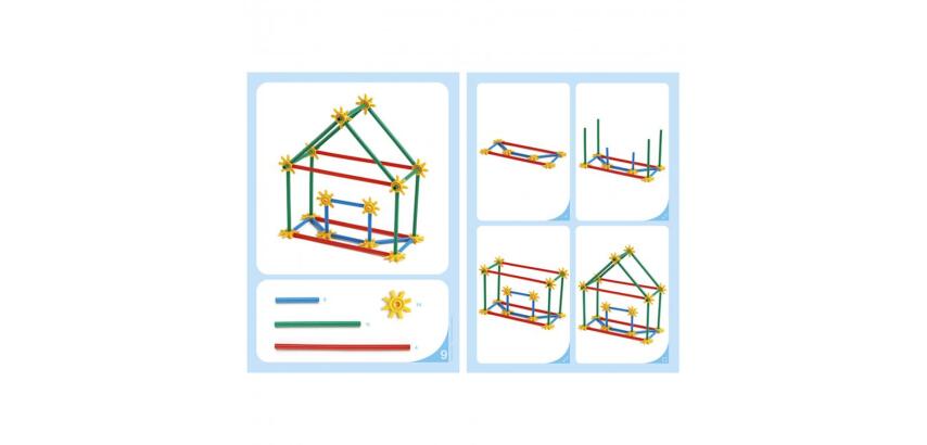 Bambouchicolor nathan lot de 12 fiches pour jeux de        construction bambouchicolor
