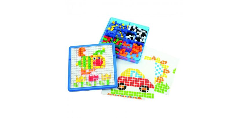 Mosaique puzzle art lap 490 pieces multicolores carrees   ou triangulaire plastique