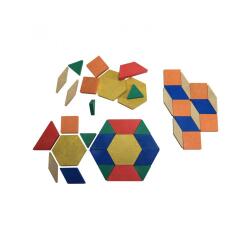 Lot de geomosaic blocs wissner pieces geometriques 6 formes et 6 couleurs 250      pieces 6 coloris assortis