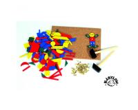 Atelier du marteau babylon 120 pieces en bois a piquer 1 plaque liege 2 marteaux 120   clous