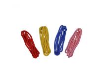 Elastiques cordes a sauter first loisirs cordes a sauter nylon tresse embouts brules   lot de4 coloris assortis