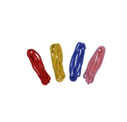 Elastiques cordes a sauter first loisirs cordes a sauter nylon tresse embouts brules   lot de4 coloris assortis