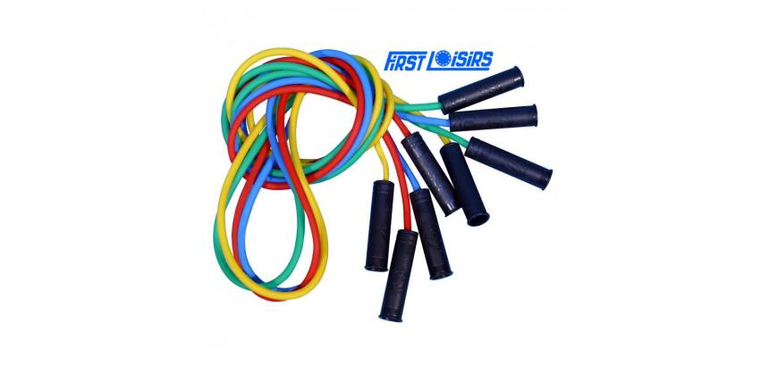 Elastiques cordes a sauter first loisirs maxi cordes a   sauter longueur reglable lot  de 4