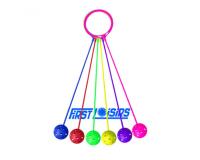 Balles cheville firts loisirs balles de chevilles ronds de  16 cm corde pvc 50 cm lot de  6 coloris assortis