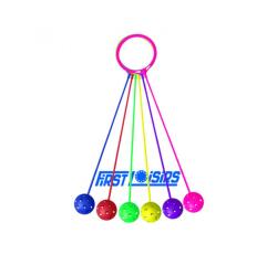 Balles cheville firts loisirs balles de chevilles ronds de  16 cm corde pvc 50 cm lot de  6 coloris assortis