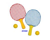 Jeux de raquette first loisirs set initiation jeux   de raquettes legeres 26 cm    lot de 12 et 12 balles en