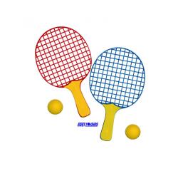 Jeux de raquette first loisirs set initiation jeux   de raquettes legeres 26 cm    lot de 12 et 12 balles en