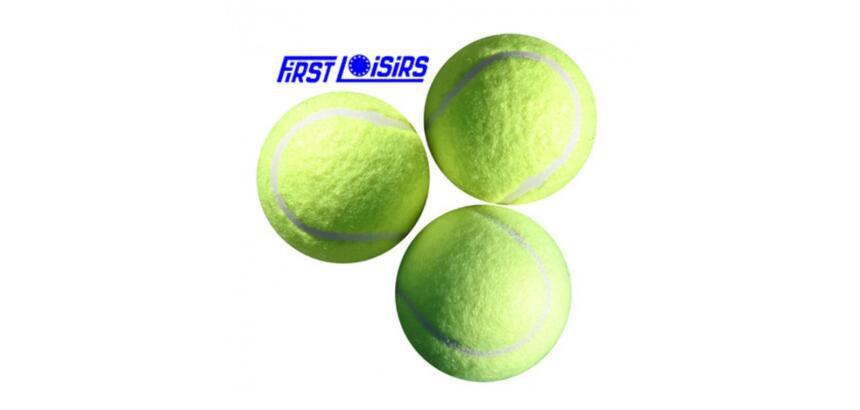 Tennis first loisirs balles de tennis non pressurisees    lot de 3 coloris jaune