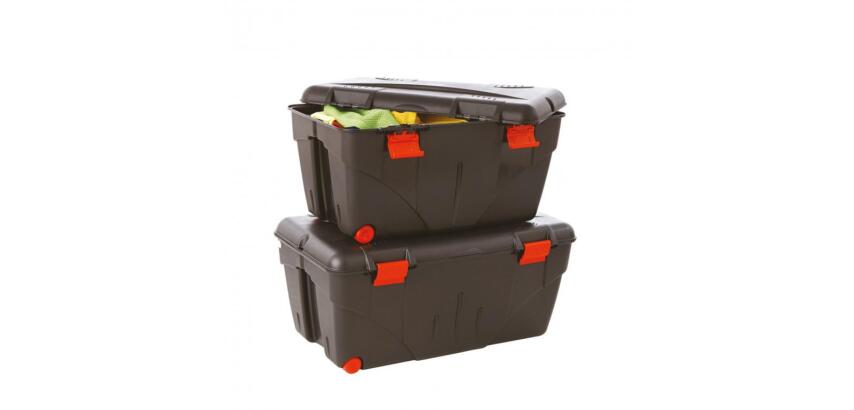 Malle rangement tremblay couvercle declipsable 2       roulettes capacite 110l       85x48x39cm
