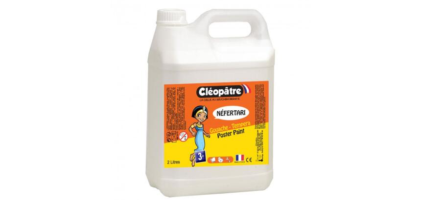 Gouache liquide cleopatre nefertari coloris blanc le    flacon 2l