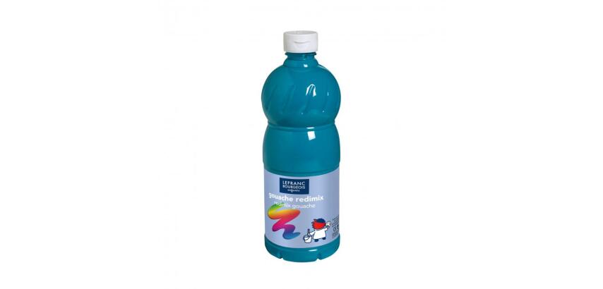 Gouache liquide colart redimix aspect veloute        miscible coloris turquoise    flacon 1l