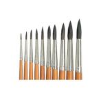 Pinceau o'color poils poney n 24 ideal gouache et aquarelle virole aluminium manche       boislaque lot 10 unites