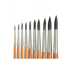 Pinceau o'color poils poney n 24 ideal gouache et aquarelle virole aluminium manche       boislaque lot 10 unites