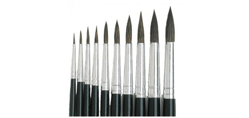 Pinceaux aquarelle n08 ronds ideal pour contours ou        details aquarelle ou encre    lot de 10 unites