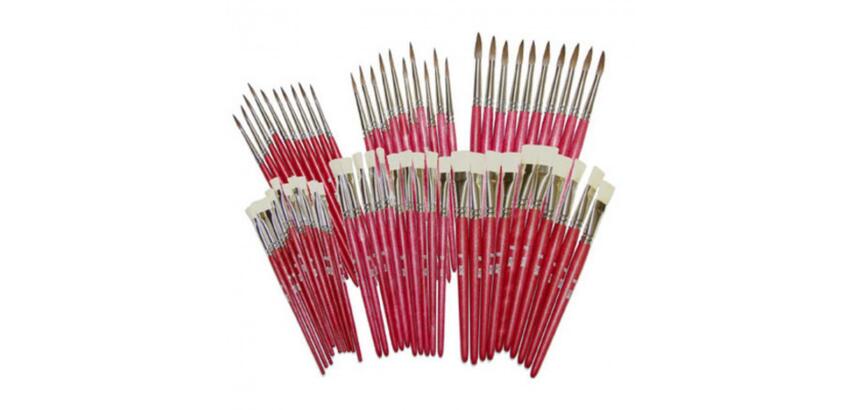Lot assortiment de pinceaux et brosses differentes        tailles 60 pieces assorties