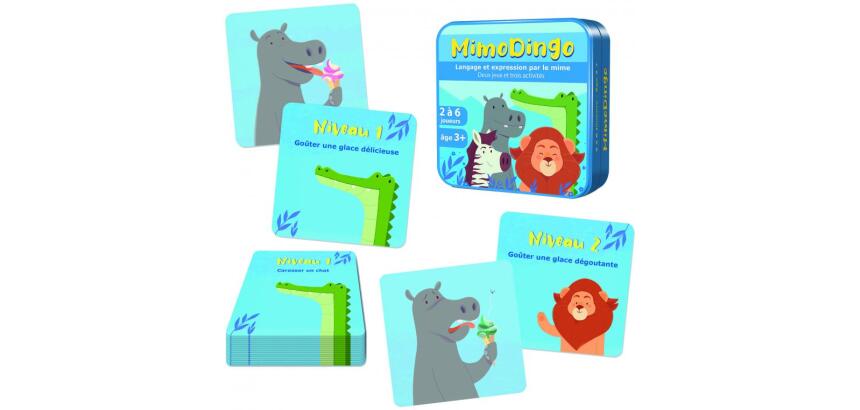Apprendre a lire et a ecrire cocktail games mimodingo mime expression orale 40 cartes et 1 livret