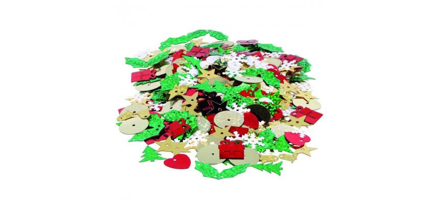 Sequins noel innspiro motifs et coloris assortis sachet de 70g