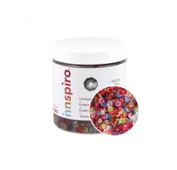 Sequins fontorpin perfores diametre 7mm 7 coloris        assortis transparents sachet  de 120g