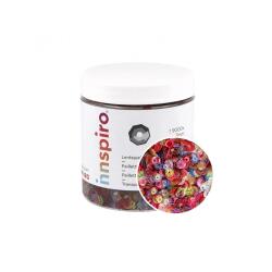 Sequins fontorpin perfores diametre 7mm 7 coloris        assortis transparents sachet  de 120g