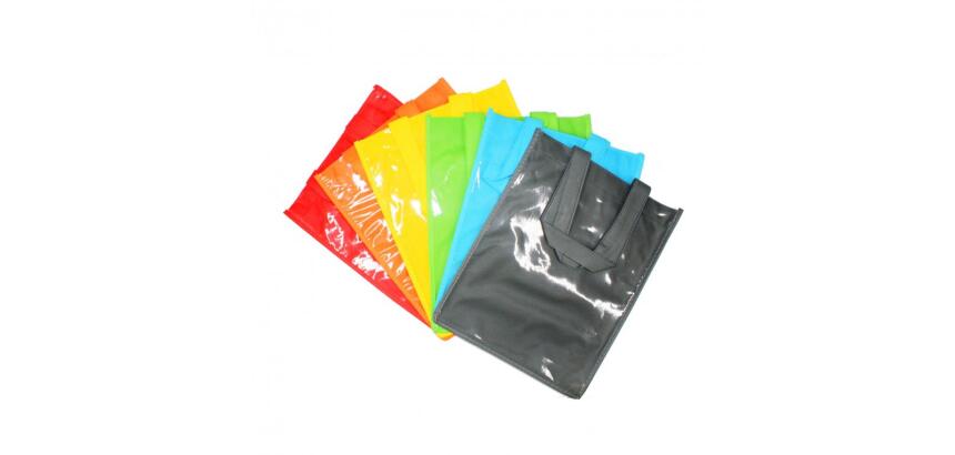 Lot sacs loolipo non tisses avec fenetre polypropylene    format a4 6 unites coloris    assosrtis