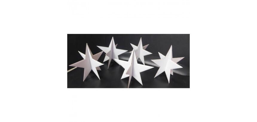 Etoile carton cleopatre a monter 12x12x11.5cm coloris   blanc lot de 30