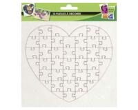 Lot mini puzzles graine creative a decorer de 40      pieces forme cîur carton      16x16cm 10 unites