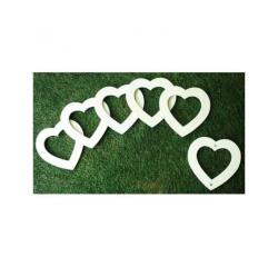 Lot cadres photo magnet graine creative bois 12x12 cm forme cîur a decorer 3 unites