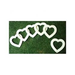 Lot cadres photo magnet graine creative bois 12x12 cm forme cîur a decorer 3 unites