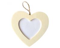 Suspension cadre photo graine creative cîur bois 8x8x0,5cm  a decorer