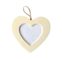 Suspension cadre photo graine creative cîur bois 8x8x0,5cm  a decorer