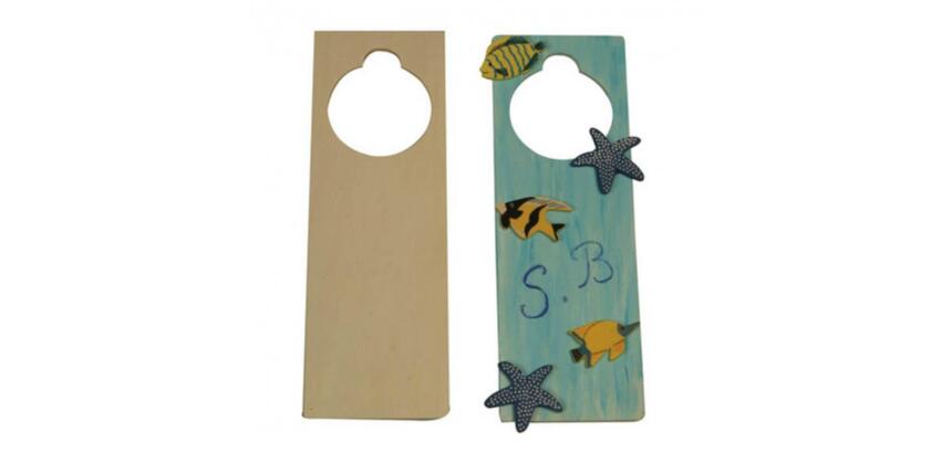 Plaque pour poignee de porte graine creative bois          23x8x0,5cm a decorer