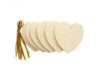 Lot suspensions cîurs plats graine creative bois 6cm a    decorer