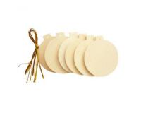Lot suspensions boules et guirlandes graine creative    plates bois 6cm 6 unites