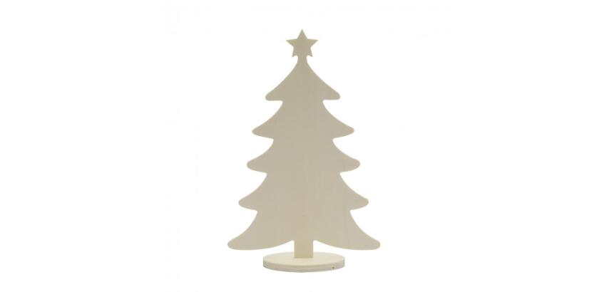 Sapin bois o'color sur base 13x20cm coloris naturel lot de10