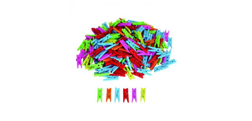 Pince a linge bois o'color innspiro mini 2.5cm 6 coloris assortis lot de 450