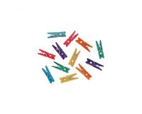 Pince a linge bois innspiro mini 3cm 6 coloris assortis   lot de 45