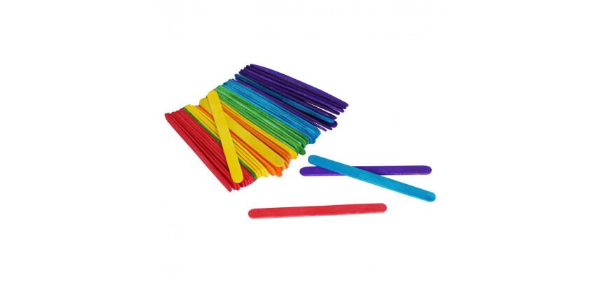 Batonnet bois plat ocolor 11.4cm coloris assortis lot   de 600