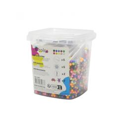 Aquaperles ocolor 5mm + 5 plaques + 2 vaporisateurs + 5 pinces + 8 motifs coloris     assortis bac de 6000 perles