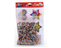 Assortiment perles et plaques graine creative ludiques et   colorees sachet de 4 500      perles 8 plaques 12 modeles