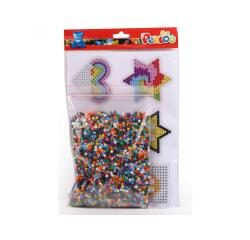 Assortiment perles et plaques graine creative ludiques et   colorees sachet de 4 500      perles 8 plaques 12 modeles