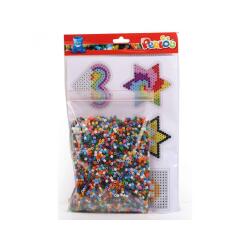 Assortiment perles et plaques graine creative ludiques et   colorees sachet de 4 500      perles 8 plaques 12 modeles
