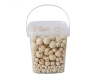Perle bois ocolor forme ronde 8-12-16-20mm coloris naturel  lot de 600 perles