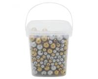 Perle bois ocolor forme ronde 10-16mm coloris or et argent  lot de 600 perles
