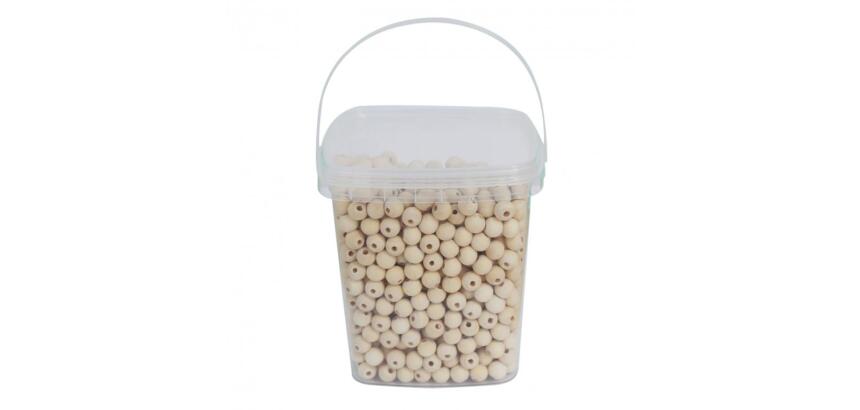 Perle bois ronde diametre 10mm coloris naurel lot de    1100 perles