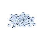 Perle plastique innspiro forme ronde plate 6mm         imprimee alphabet noir sur    fond blanc lot de 300 perles