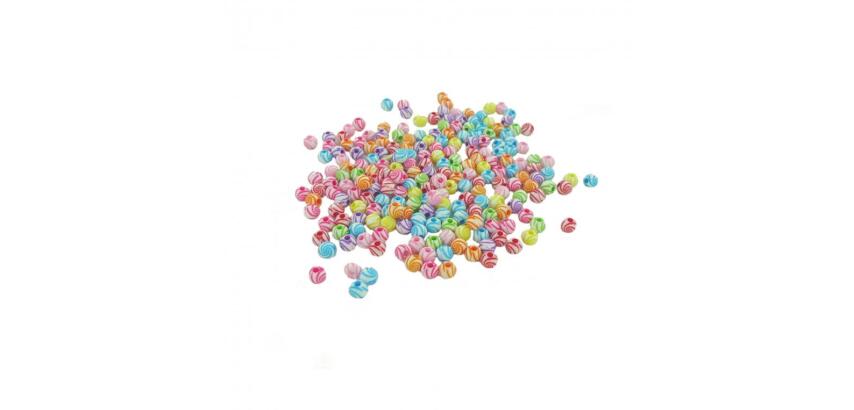 Perle plastique innspiro forme ronde spirale 8mm       coloris assortis bocal de 500 perles