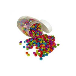 Perle plastique innspiro forme cylindrique 6x4mm       coloris assortis bocal de     1400 perles