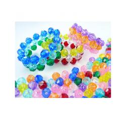 Perle plastique innspiro a facettes 8mm coloris          transparents assortis lot de  1600 perles
