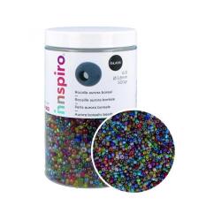 Perle de rocaille innspiro 3.8mm coloris aurore boreale  assortis bocal de 500g