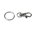 Attache mousqueton ocolor 37mm avec anneau coloris      chrome lot de 10